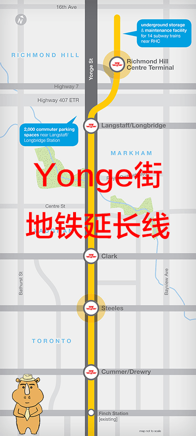 安省地铁线路规划图-Yonge街延长线