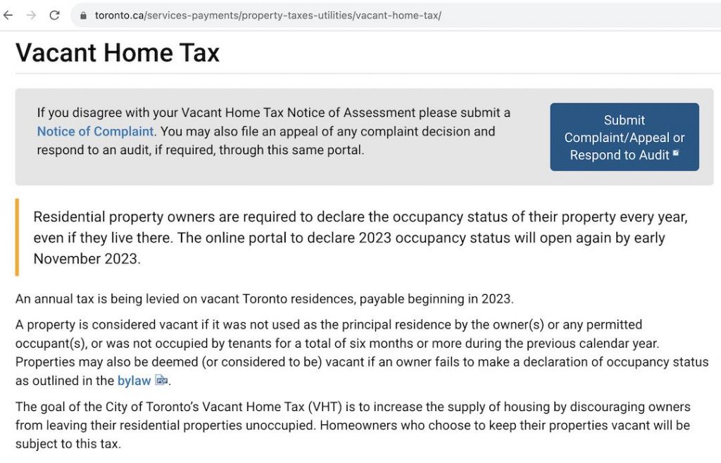 多伦多房屋空置税